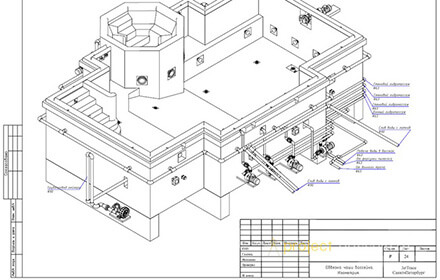 Проект бассейна в частном доме чертеж